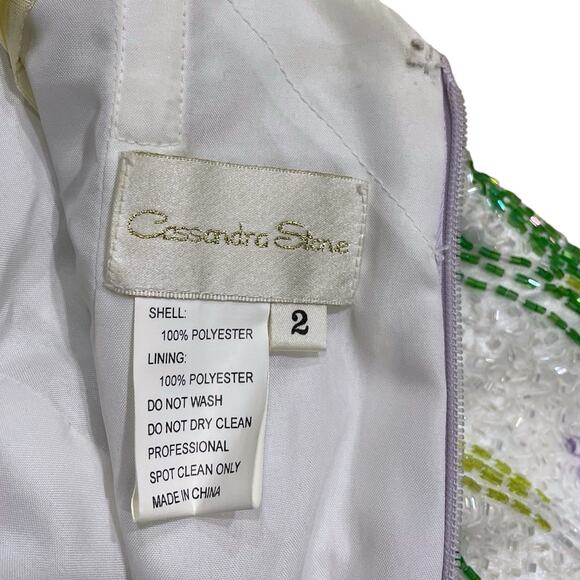 Cassandra Stone Sz 2 Prom Pageant HOCO Long Mermaid Purple Fitted Dress Sequin - Picture 11 of 12